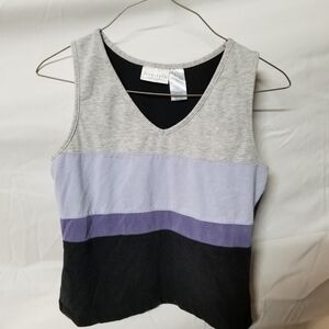 Freestyle Women's Color Block Tank Top - Gray, Purple, and Black